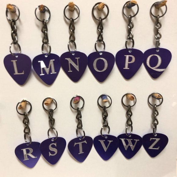 Two-Sided Diamond Etched Monogrammed Purple Guitar Picks by Guitar Pick Geek - Picture 11 of 11